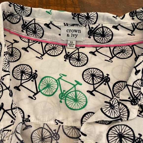 Crown & Ivy bicycle button up top - Picture 2 of 2